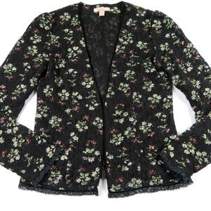 MOISELLE black floral lace overlay lightweight cardigan Size 2